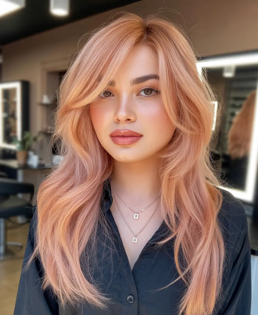 light brown Peach Blonde Luxe Layers