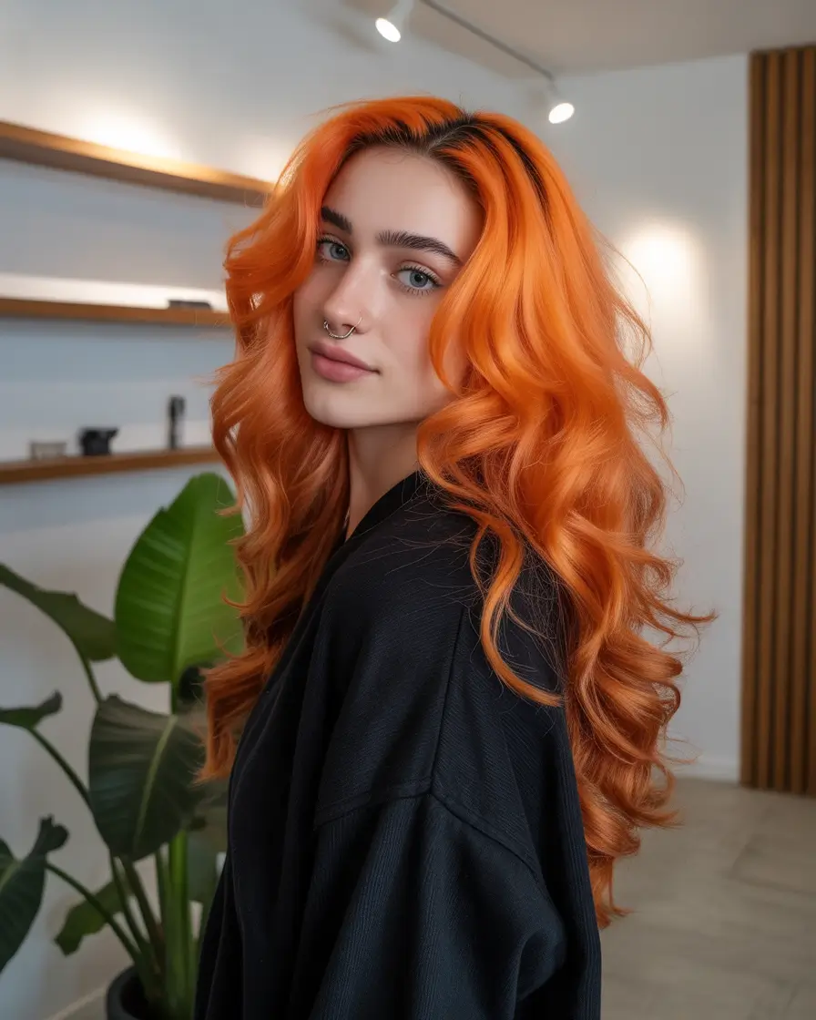 dark auburn Spiced Tangerine Glamour Waves