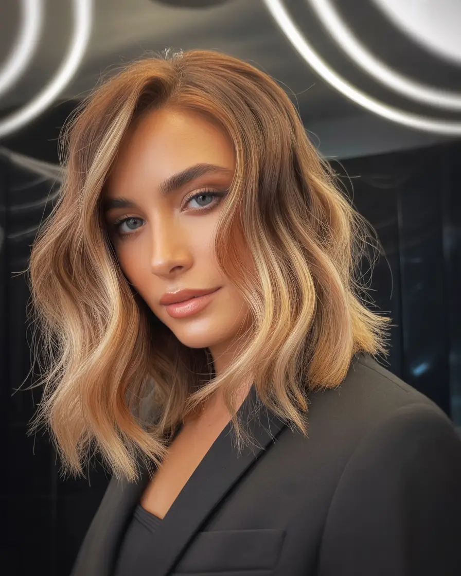 caramel autumn fall hair colors Toasted Caramel Luxe Bob
