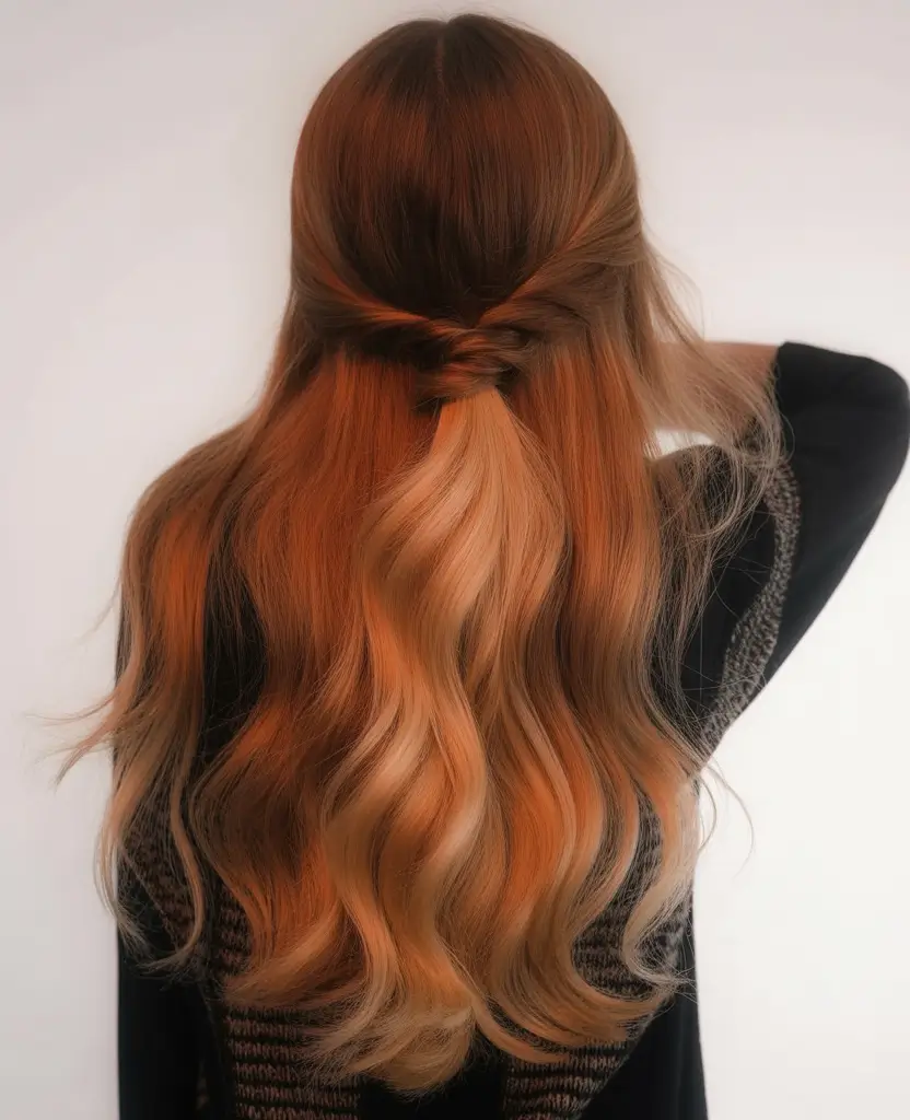 dark auburn Ginger Butter Melt with Braided Twist