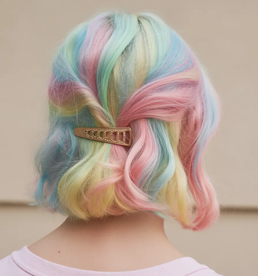 cute fall hair colors Pastel Cloud Bob with a Twist