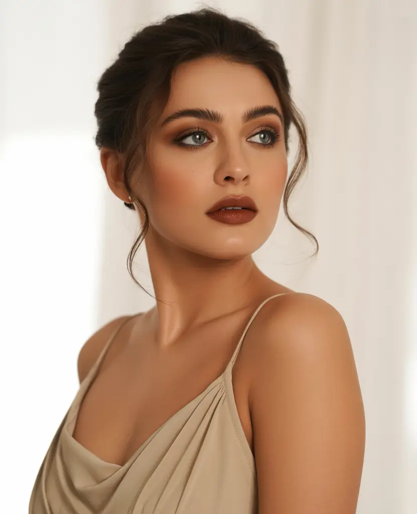 Fall hairstyles for round faces Soft Low Bun with Floating Tendrils