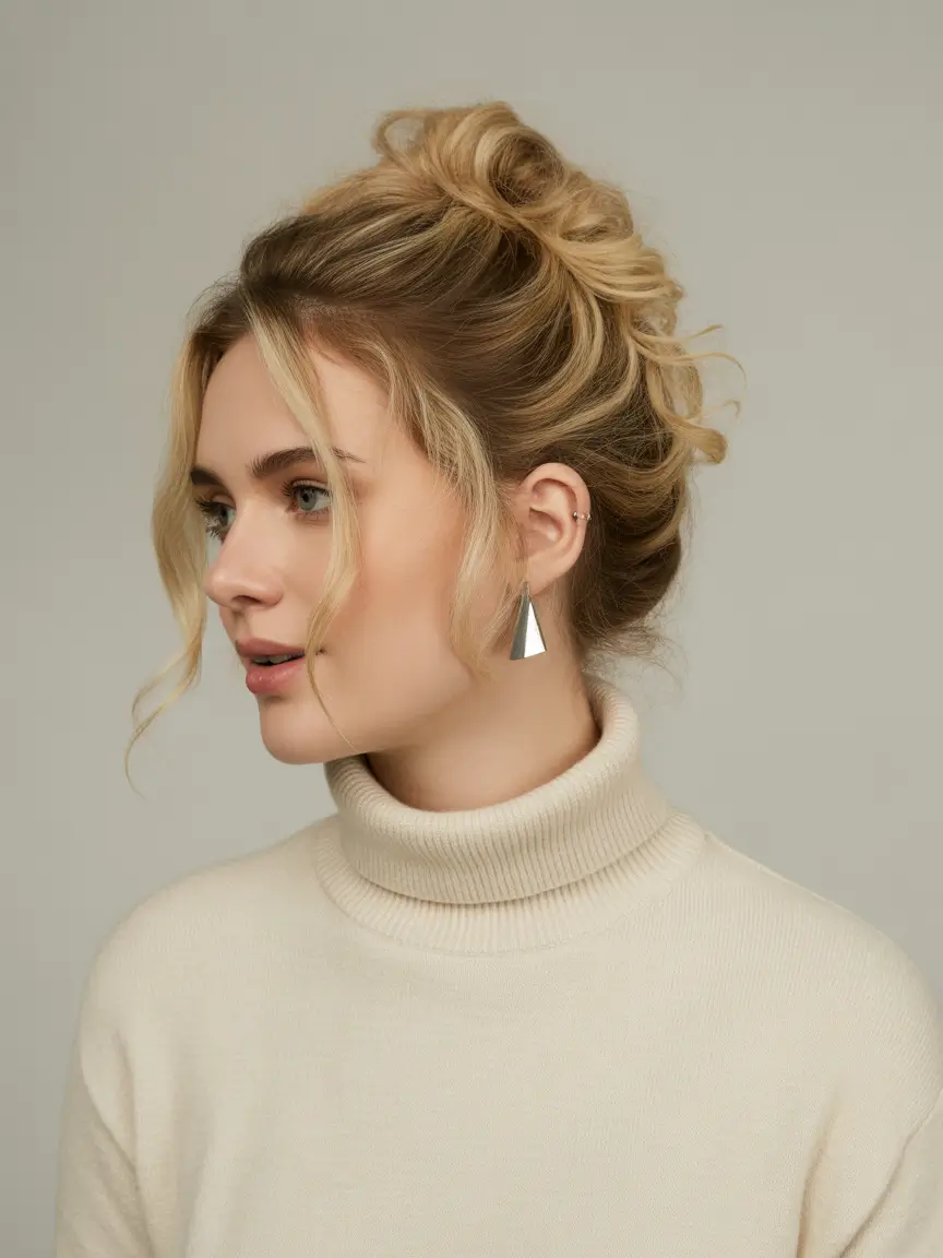 fall bob hairstyle Voluminous Blonde Updo Bob