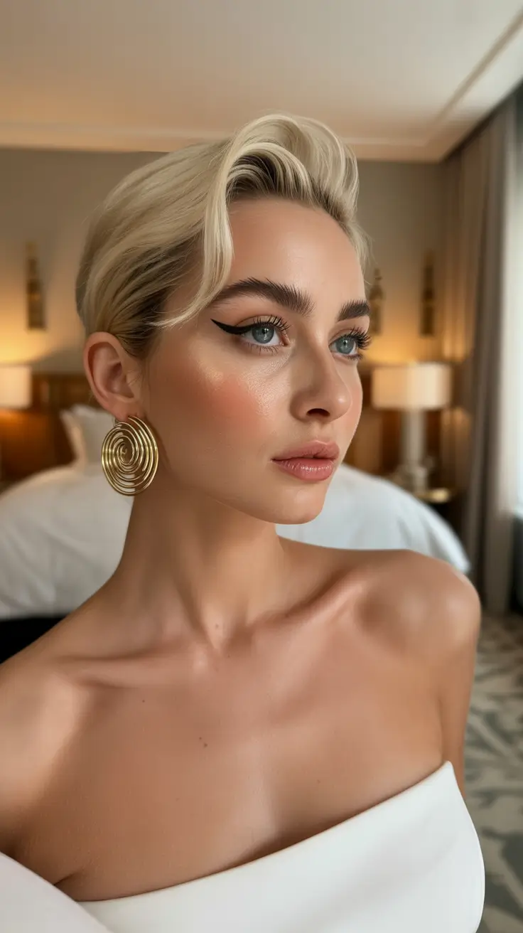 fall bob hairstyle ideas 2025 Modern Platinum Wave Bob