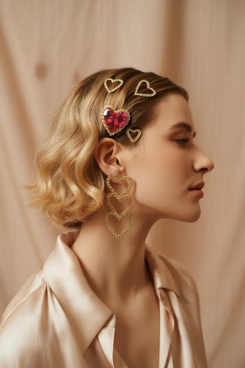 fall bob hairstyle ideas 2025 Playful Heart-Clip Bob