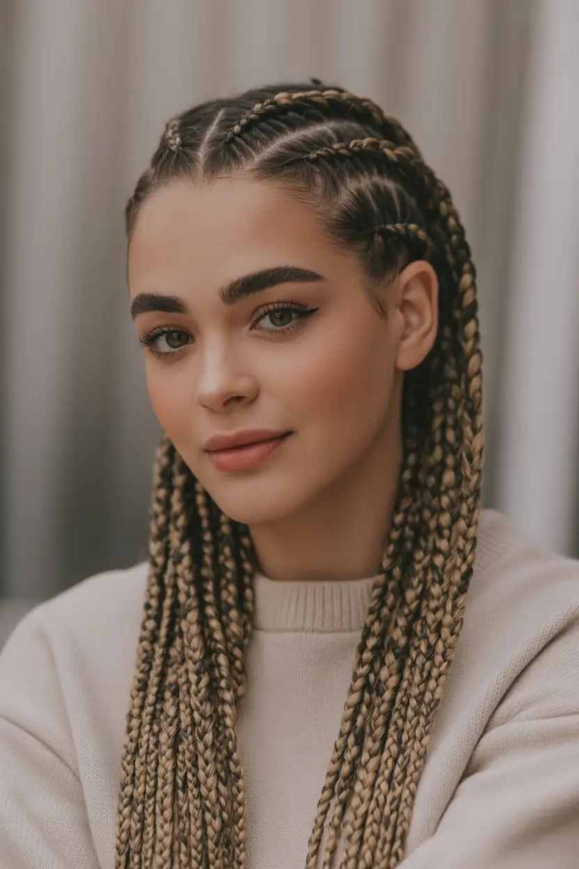 Fall braids hairstyle Long Blonde Box Braids
