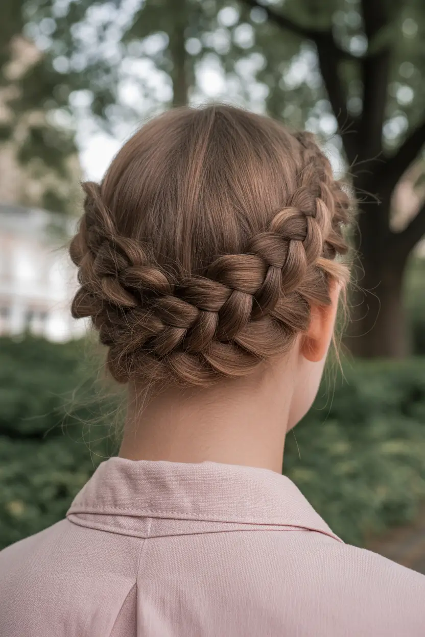Fall braids hairstyle Romantic Dutch Crown Braid for Cozy Fall Days