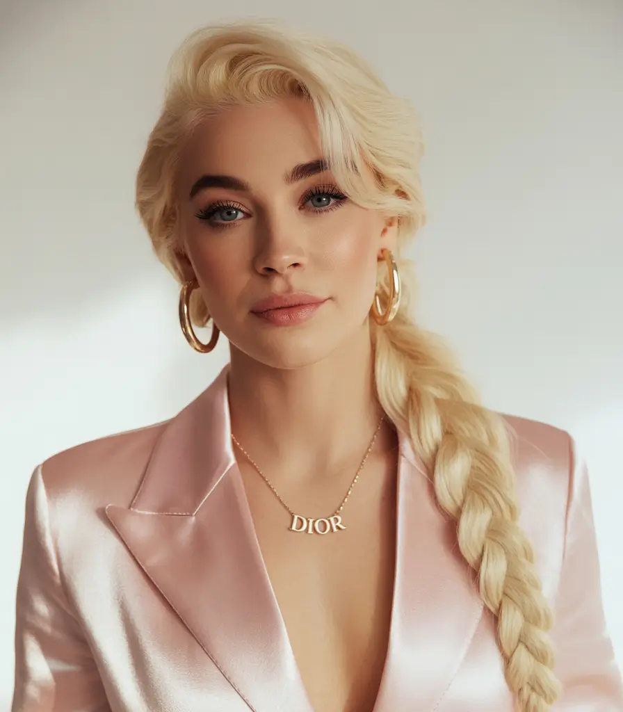 Fall braids hairstyle Platinum Side Braid with Luxe Finish