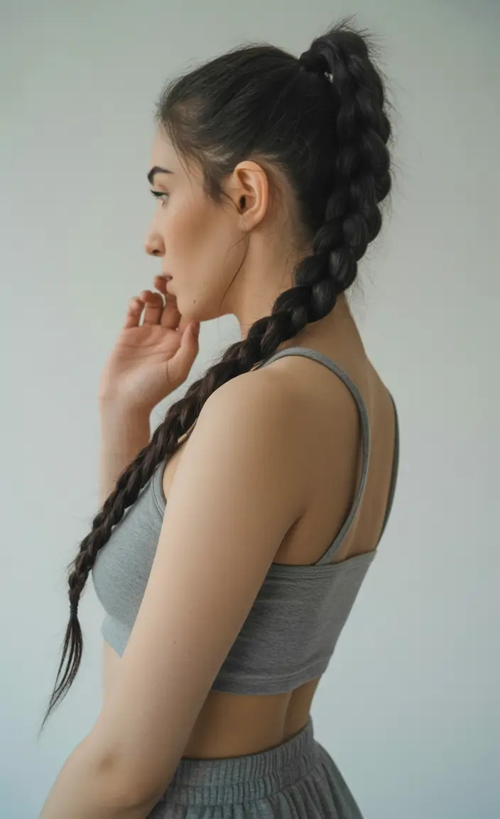 Fall braids hairstyle High Sporty Braid