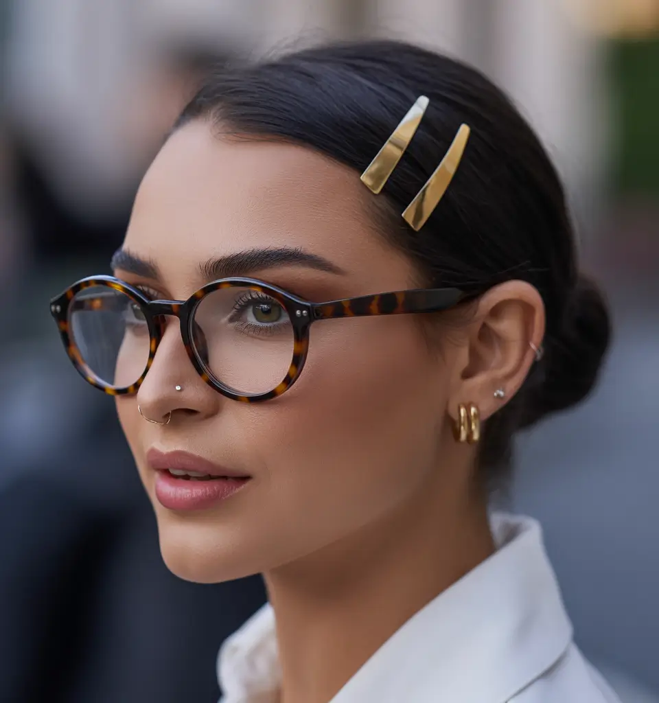Fall hairstyle short hair Golden Clip Sleek Low Bun