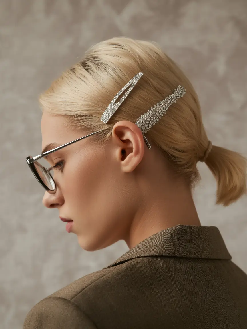 Fall hairstyle short hair Diamond-Barrette Half Twist