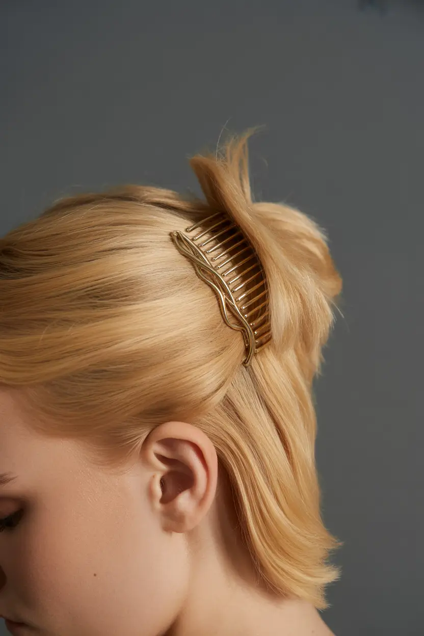 Fall hairstyle short hair Golden Wave Banana Clip