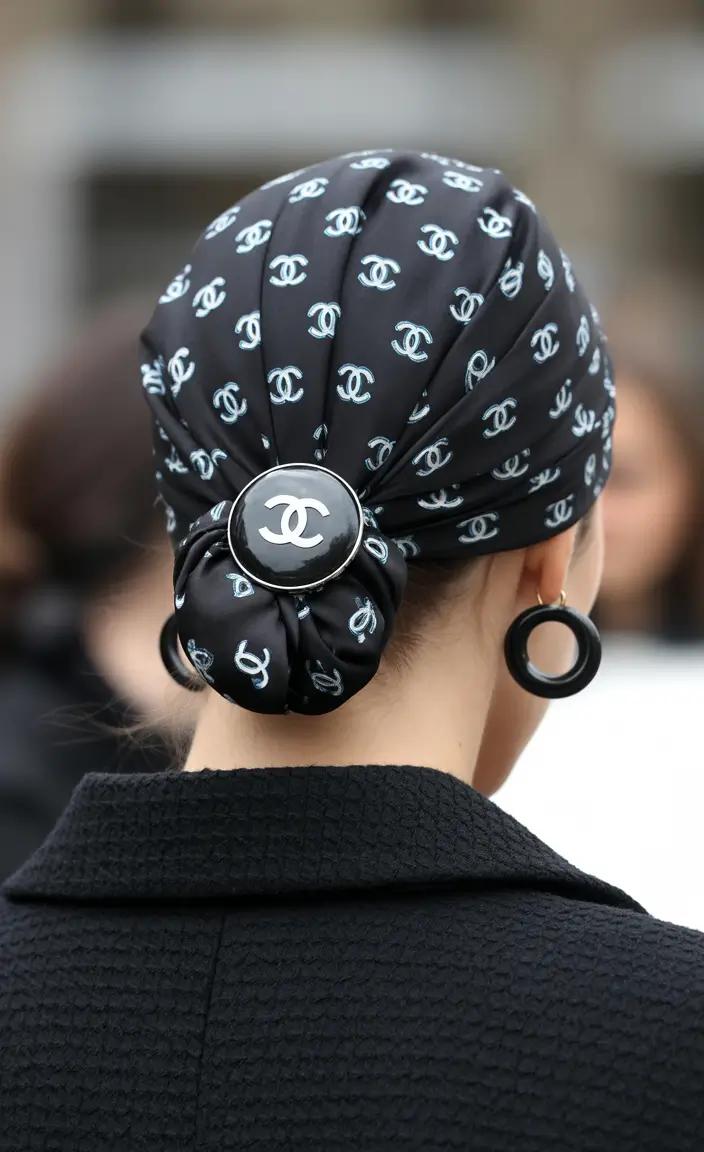 Fall hairstyle short hair Logo Silk Wrap Low Bun