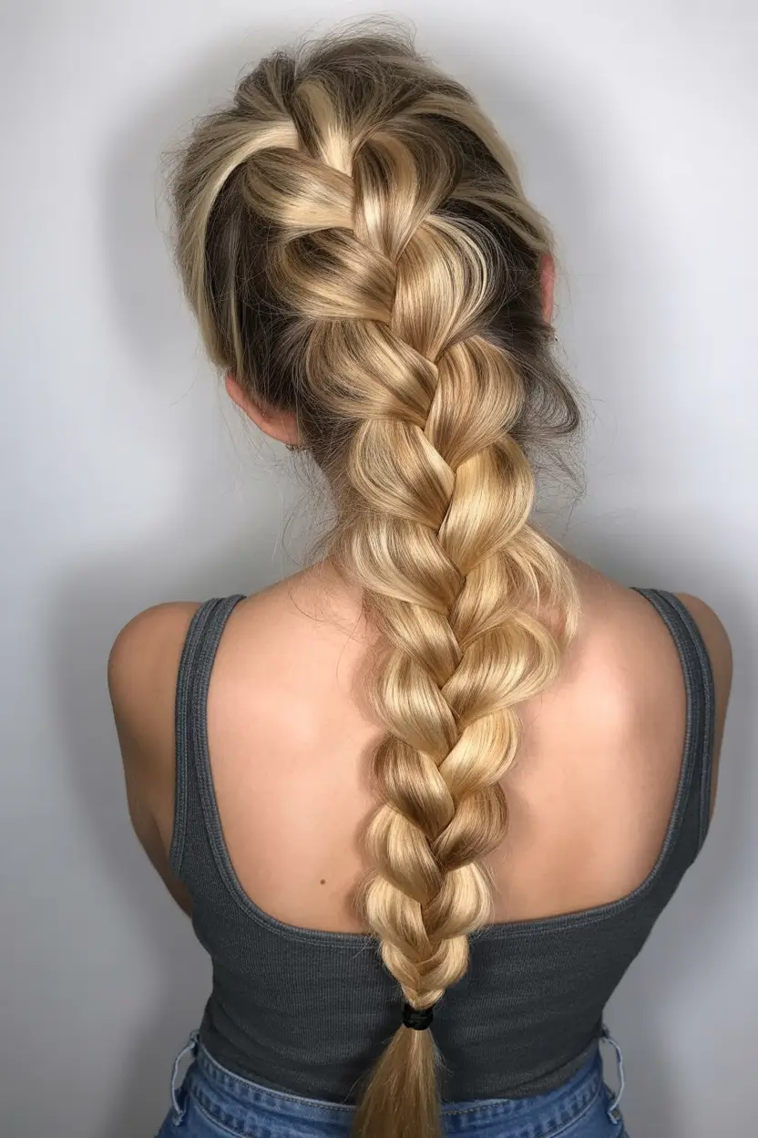 Fall hairstyle for long hairs Chunky French Braid Revival