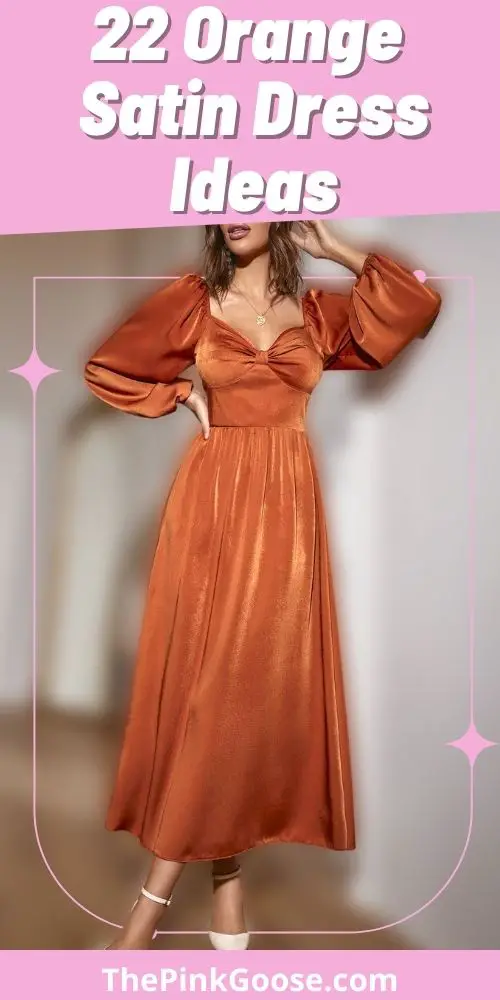 22 Hottest Orange Satin Dress For You