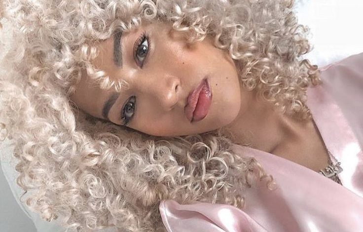 Platinum Blonde Curly Hair