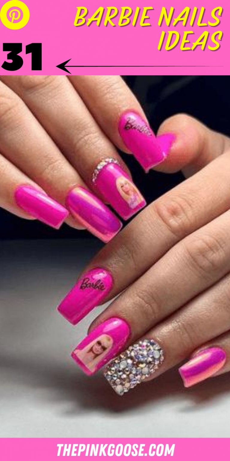 Barbie Pink Glam: Rock the Hottest Pink Shades with Short and Long Acrylic Nails and Design