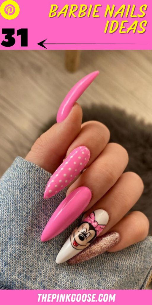 Barbie Pink Glam: Rock the Hottest Pink Shades with Short and Long Acrylic Nails and Design Ideas