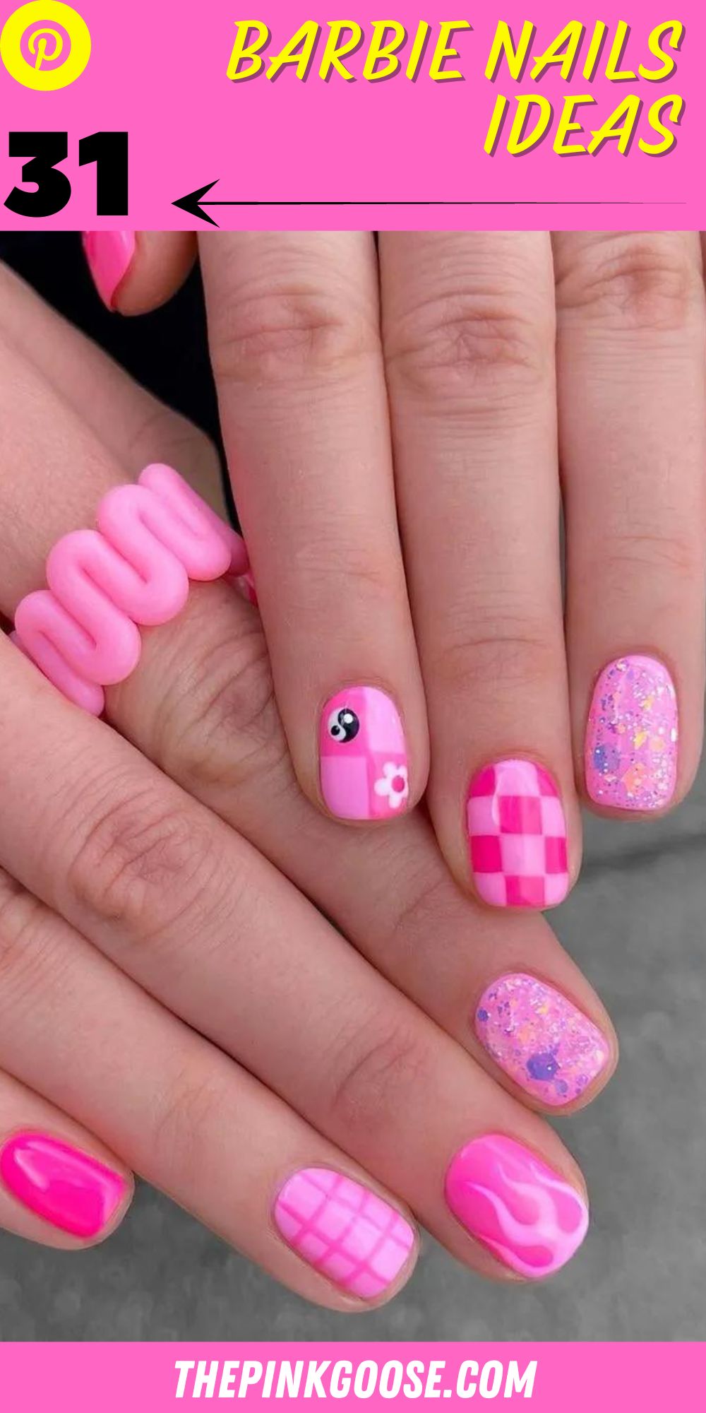 Barbie Pink Glam: Rock the Hottest Pink Shades with Short and Long Acrylic Nails and Design