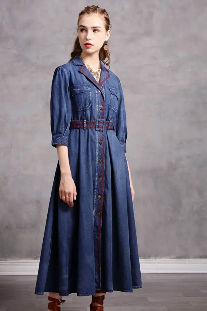 15 Chic Denim Dress Ideas for Fall 2023 - thepinkgoose.com