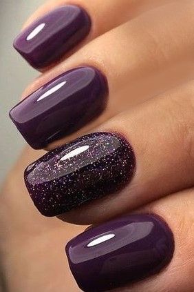 17 Stunning Plain Fall Nail Colors in Purple