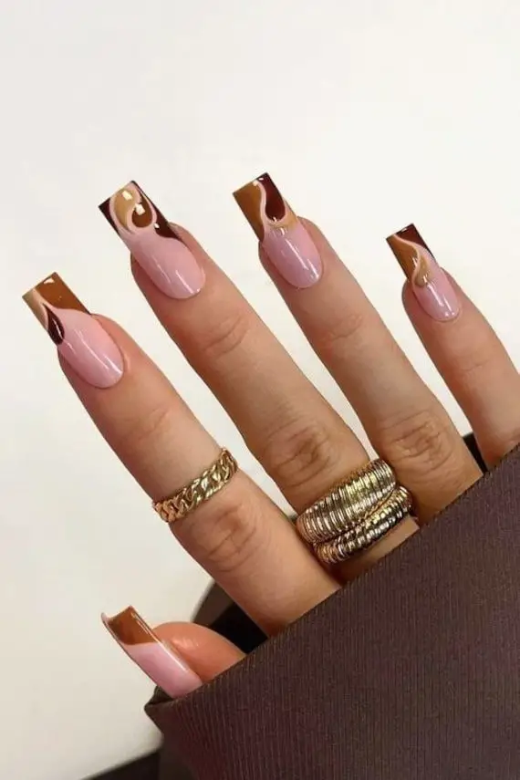 17 Gorgeous Fall French Square Nails Ideas
