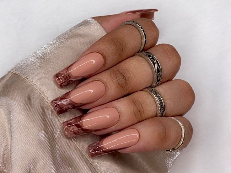 17 Gorgeous Fall French Square Nails Ideas