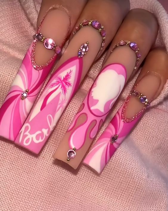19 Glamorous Barbie Nails Acrylic Ideas to Make Your Manicure Pop!