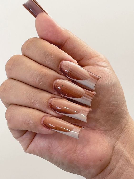 17 Gorgeous Fall French Square Nails Ideas