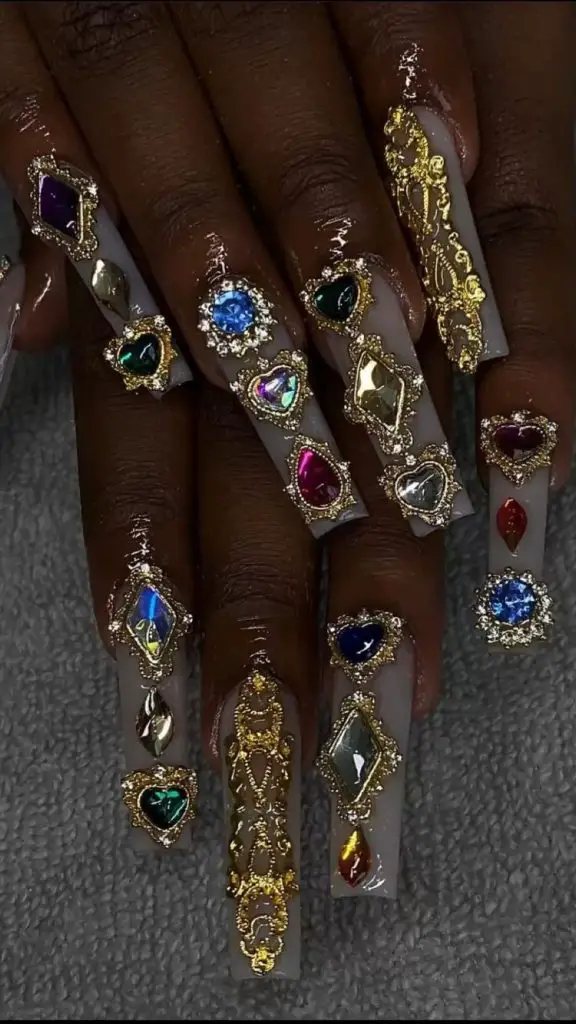 15 Long Fall Nail Ideas for Black Women in 2023 - thepinkgoose.com