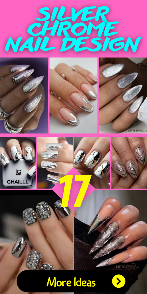 17 Captivating Silver Chrome Nail Design Ideas