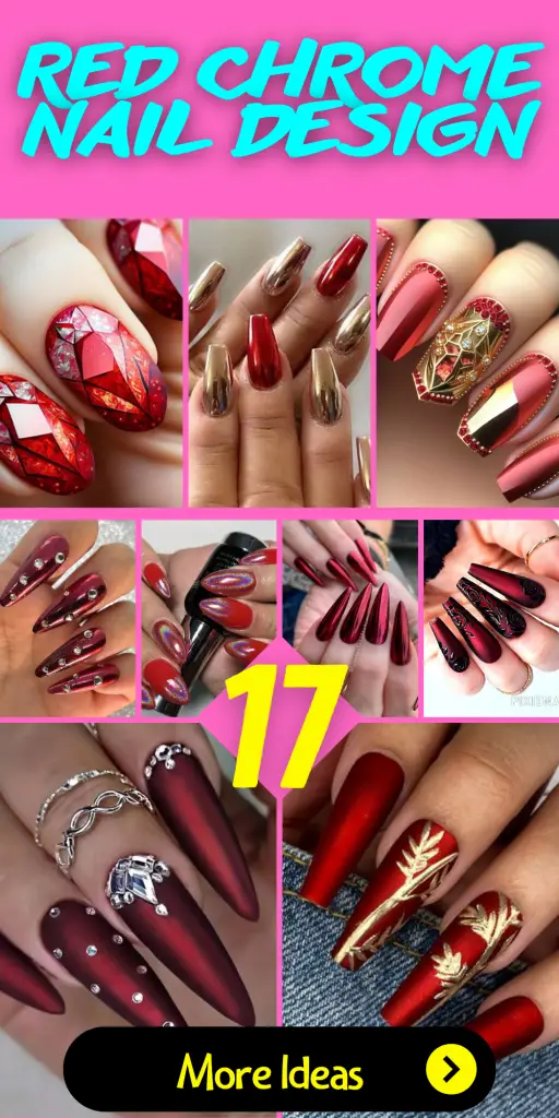 17 Dazzling Red Chrome Nail Design Ideas