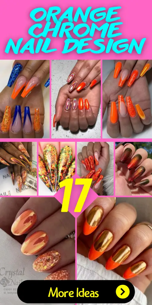 17 Captivating Orange Chrome Nail Design Ideas