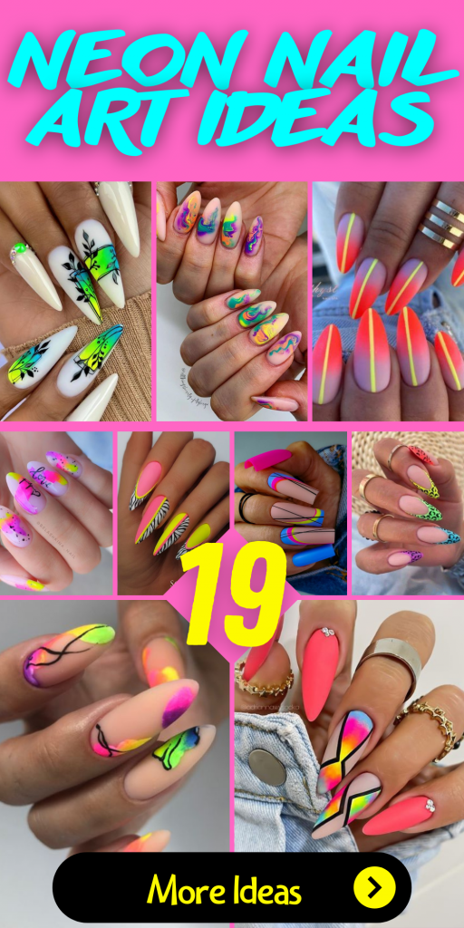 19 Dazzling Neon Nail Art Ideas for Vibrant Expression - thepinkgoose.com