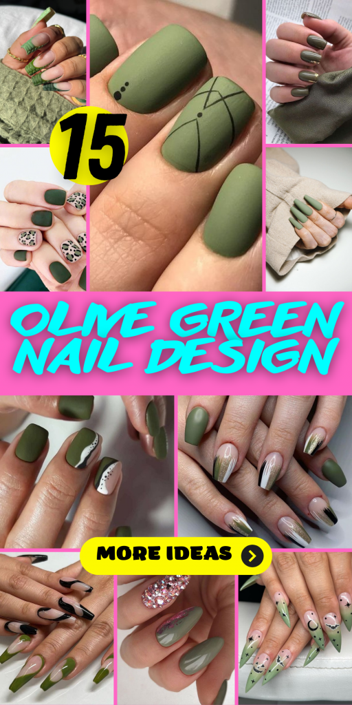 15 Stylish Olive Green Nail Design Ideas