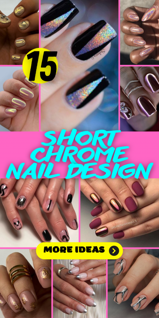 15 Chic Short Chrome Nail Design Ideas