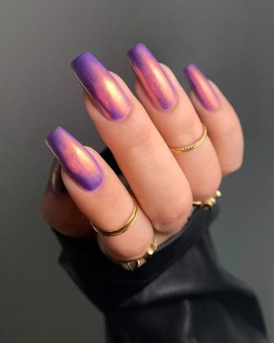 17 Enchanting Purple Chrome Nail Design Ideas