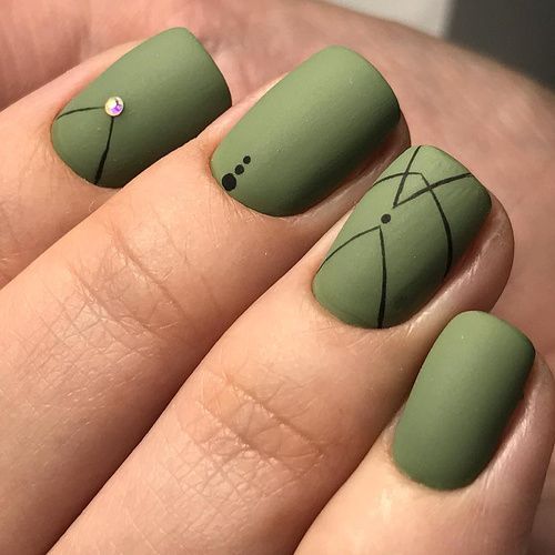 15 Stylish Olive Green Nail Design Ideas