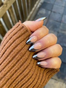 15 Elegant French Chrome Nail Design Ideas - thepinkgoose.com