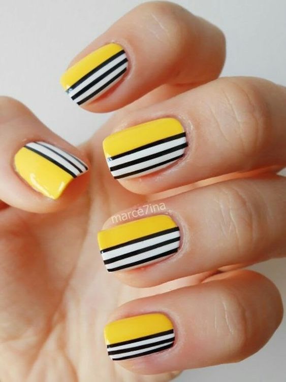 15 Playful Short Yellow Nail Design Ideas