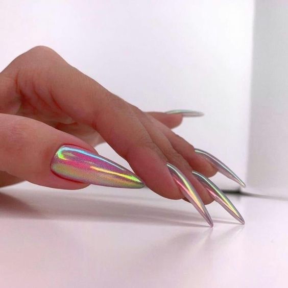 15 Vibrant and Colorful Chrome Nail Design Ideas