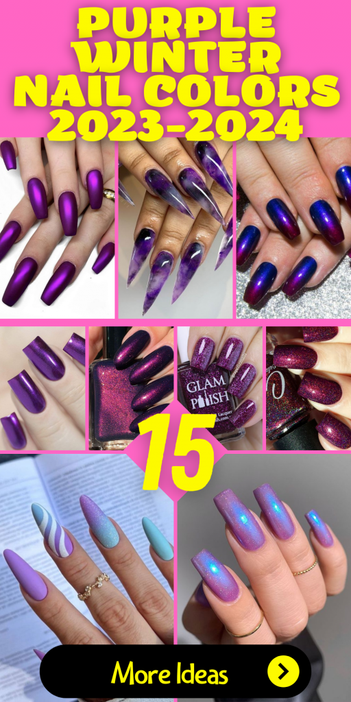 15 Gorgeous Purple Winter Nail Colors for 2023-2024 - thepinkgoose.com
