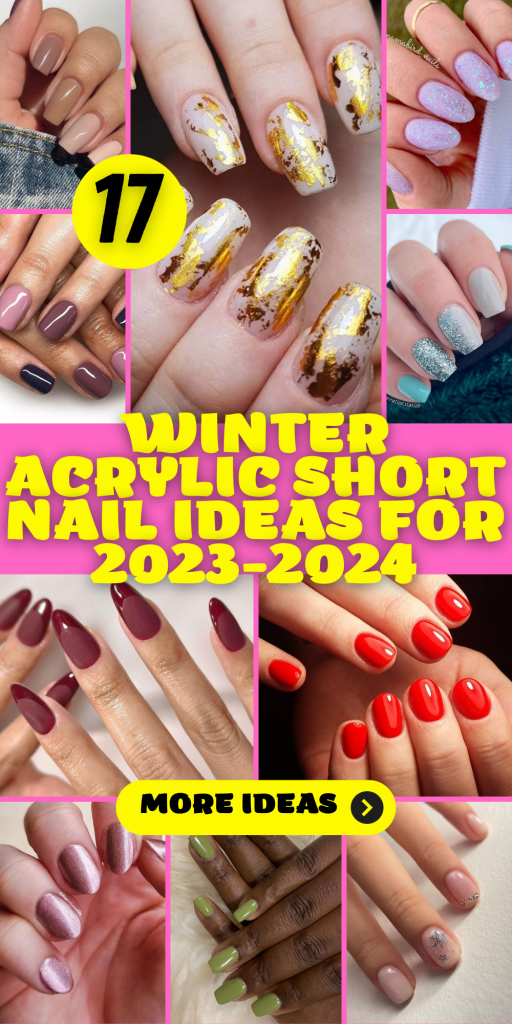 17 Trendy Winter Acrylic Short Nail Ideas for 2023-2024