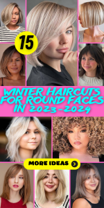 15 Stylish Winter Haircuts for Round Faces in 2023-2024 - thepinkgoose.com