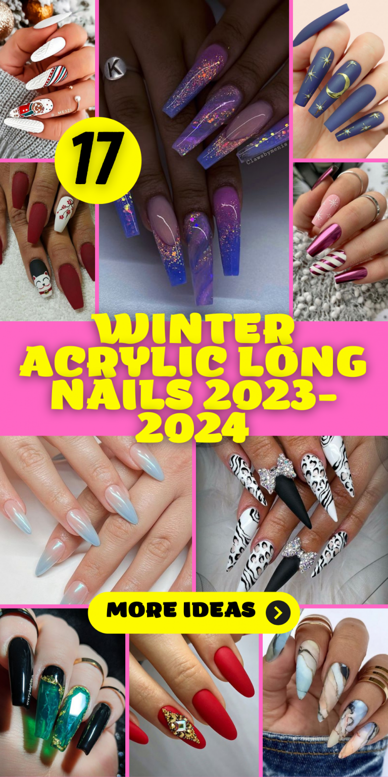 Winter Acrylic Long Nails 2023-2024: 17 Inspiring Ideas - thepinkgoose.com