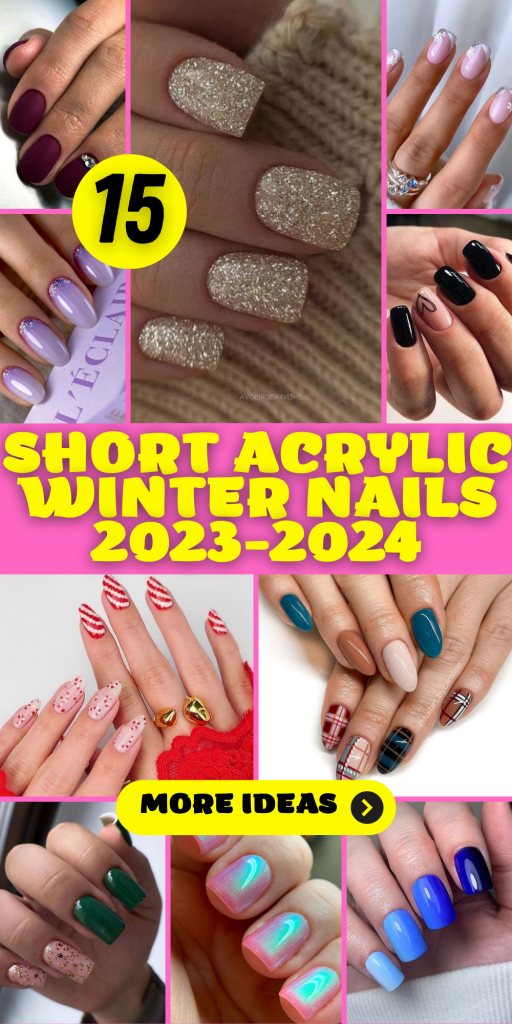 15 Short Acrylic Winter Nail Ideas for 2023-2024 - thepinkgoose.com