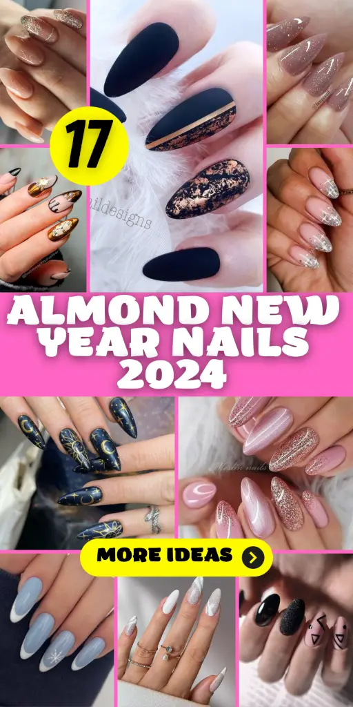 Almond New Year Nails 2024: 17 Elegant Ideas to Sparkle - thepinkgoose.com