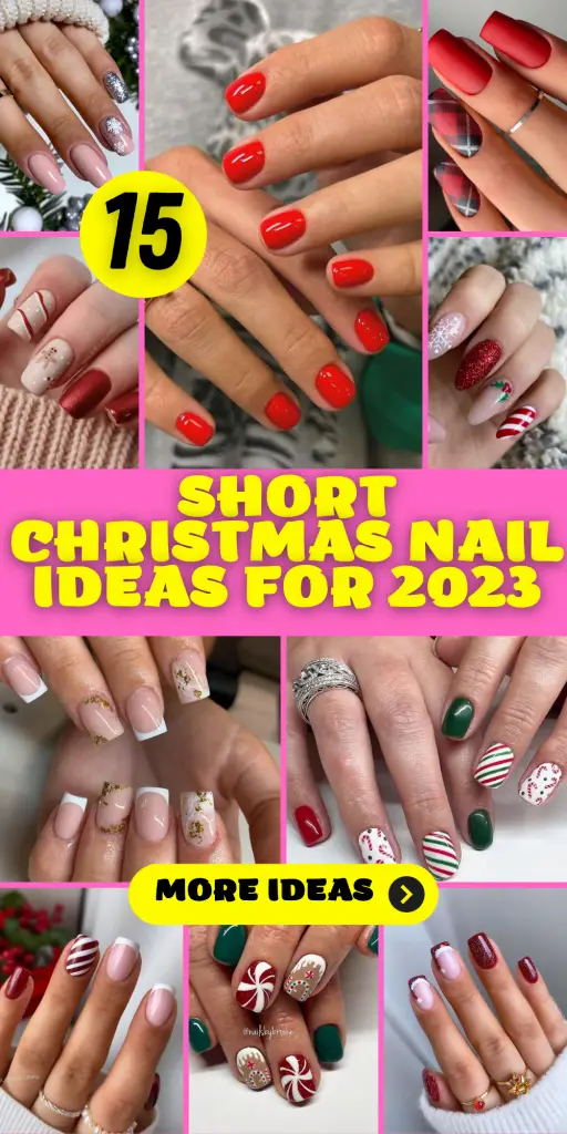 15 Stylish Short Christmas Nail Ideas for 2023 - thepinkgoose.com