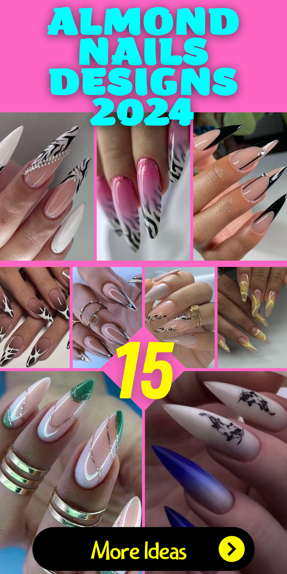 2024's Top Almond Nail Designs - Trendy, Cute & Bold Aesthetic Styles