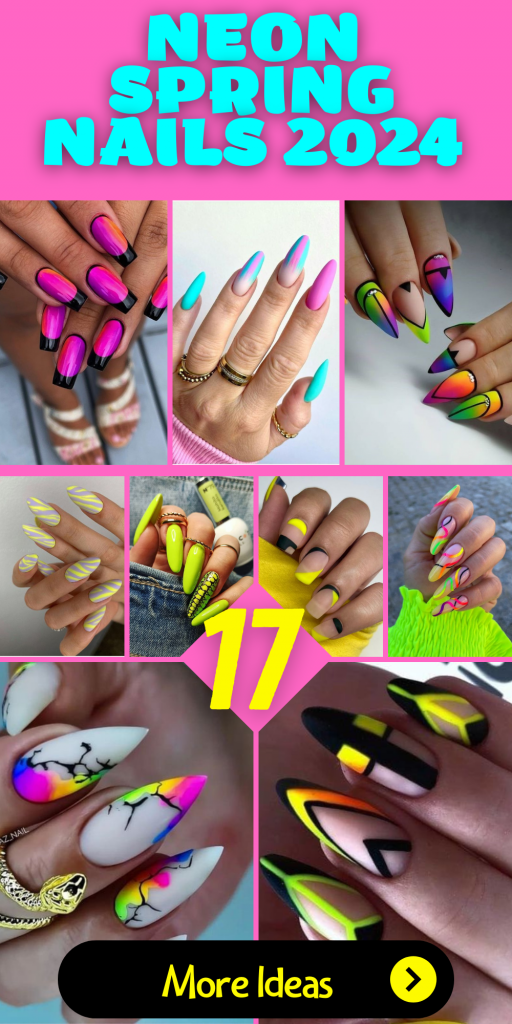 2024 Neon Spring Nails Trendy Designs, Acrylics, and Fun Ideas